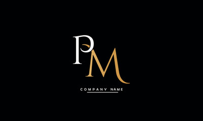 MP, PM, M, P Abstract Letters Logo Monogram