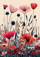 Flower market graphical print, poster