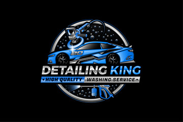 Car wash logo, car detailing logo, auto detailing logo, automotive logo, automobile logo, car polish logo, car service logo, car repair logo, car garage logo, car cleaning logo design vector template
