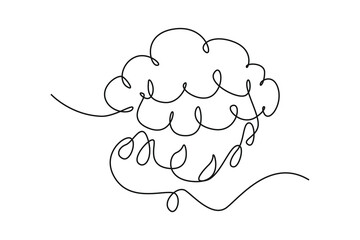 One continuous line drawing of Cute weather phenomena concept. Doodle vector illustration in simple linear style.