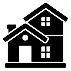 Second floor house icon for property and residence