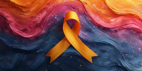 Yellow ribbon, a piece of fabric in the form of a loop. Concept: a peaceful protest movement, a symbol of support and social responsibility - Powered by Adobe