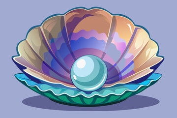 Capture the smooth, pearlescent surface of a clam shell, reflecting the sunlight like a polished gem washed ashore