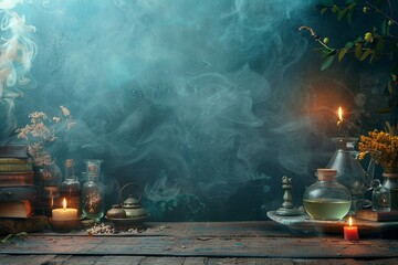 A blank background inviting the viewer to imagine the enchanting potions being brewed