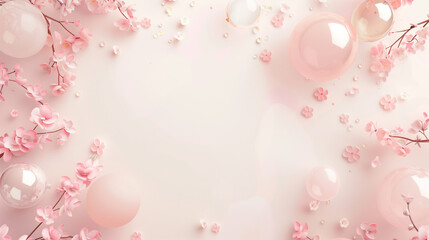 Cherry Blossom and Sphere Background
