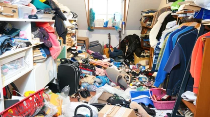 Fotobehang Hoarder's apartment full of old obsolete stuff © Kondor83