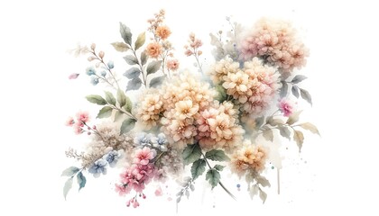 Watercolor painting of Ambrette Flowers