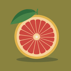 Flat Design Vector Illustration of Grapefruit - Fresh and Vibrant Fruit Concept for Graphic Projects