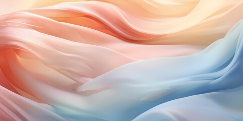 Abstract background of flying fabrics in pastel shades, translucent
