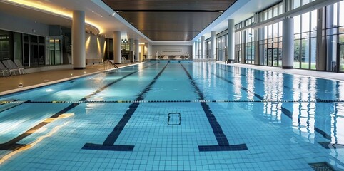 Pool with lanes for swimming without peopl