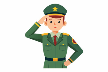 soldier salute white background