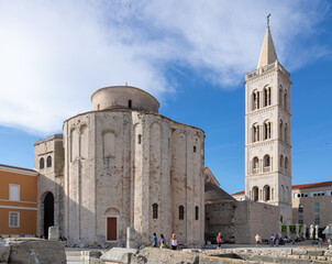 Roman forum of the beautiful Croatian city of Zadar, Benedictine Monastery of St....