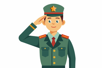soldier salute white background