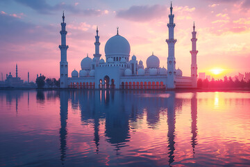 Mosque at sunset - obrazy, fototapety, plakaty