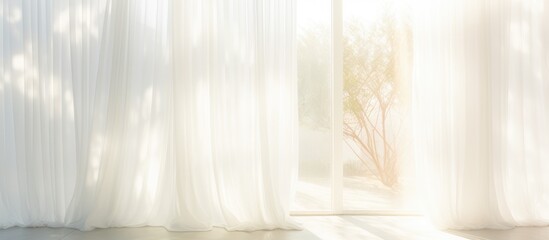 White curtain softening natural light from outside.