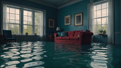 flooded room