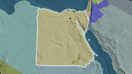 Shape of Egypt. Glowed. Administrative.