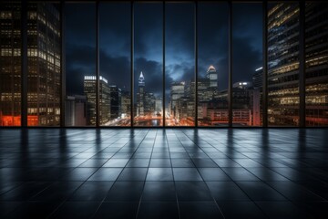 Reflective skyscrapers in metropolis - business office buildings view, urban landscape wallpaper