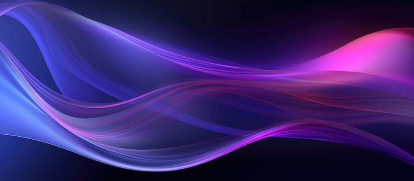 Dark Futuristic Minimal Design with Lavender Purple Layers and Rainbow Color Gradient Mesh. Dynamic Violet .