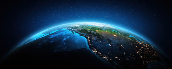 West America, USA from space