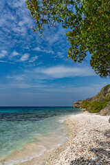 Swimming off Boka Hulu the caribbean island of Curacao