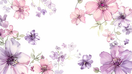 Set of various beautiful flowers on a  white background, Generative AI.