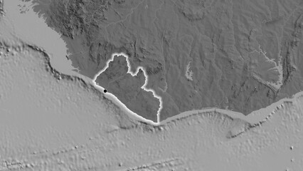 Shape of Liberia. Glowed. Bilevel. © zelwanka