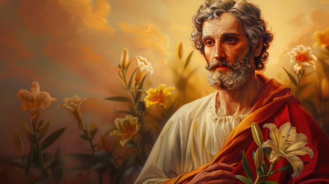 Greeting Card and Banner Design for Social Media or Educational Purpose of National St Joseph Day Background