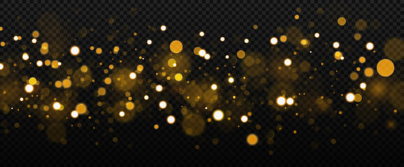 Gold Particles, Blurred Sparks Wave Background, Vector Illustration