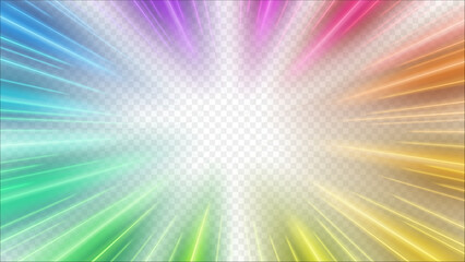 Rainbow Rays Zoom In Motion Effect, PNG Ready, Vector Illustration