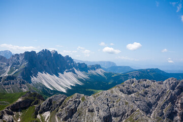 Odle group view, dolomites landscape