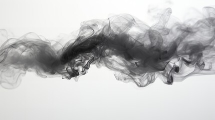 Black Smoke Cut Out - 8K Photorealistic White Background

