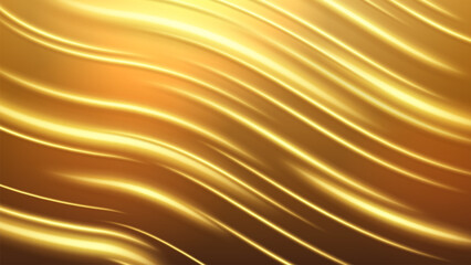 Neon Gold Abstract Widescreen Background, Vector Illustration