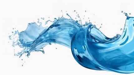 Blue Water Swirl Splash Cut Out - 8K

