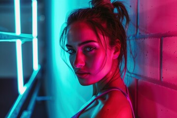 A fitness model blogger posing