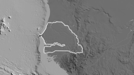 Shape of Senegal. Glowed. Bilevel. © zelwanka