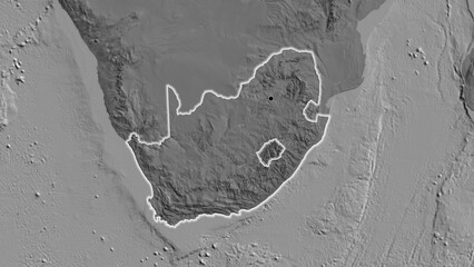 Shape of South Africa. Glowed. Bilevel. © zelwanka