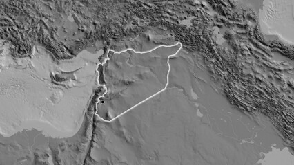 Shape of Syria. Glowed. Bilevel. © zelwanka