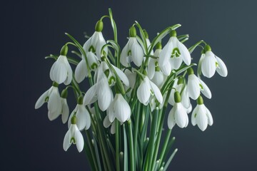delicate bouquet of snowdrops brings spring's charm, Generative AI