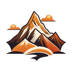 Mountain logo illustration on PNG transparent background