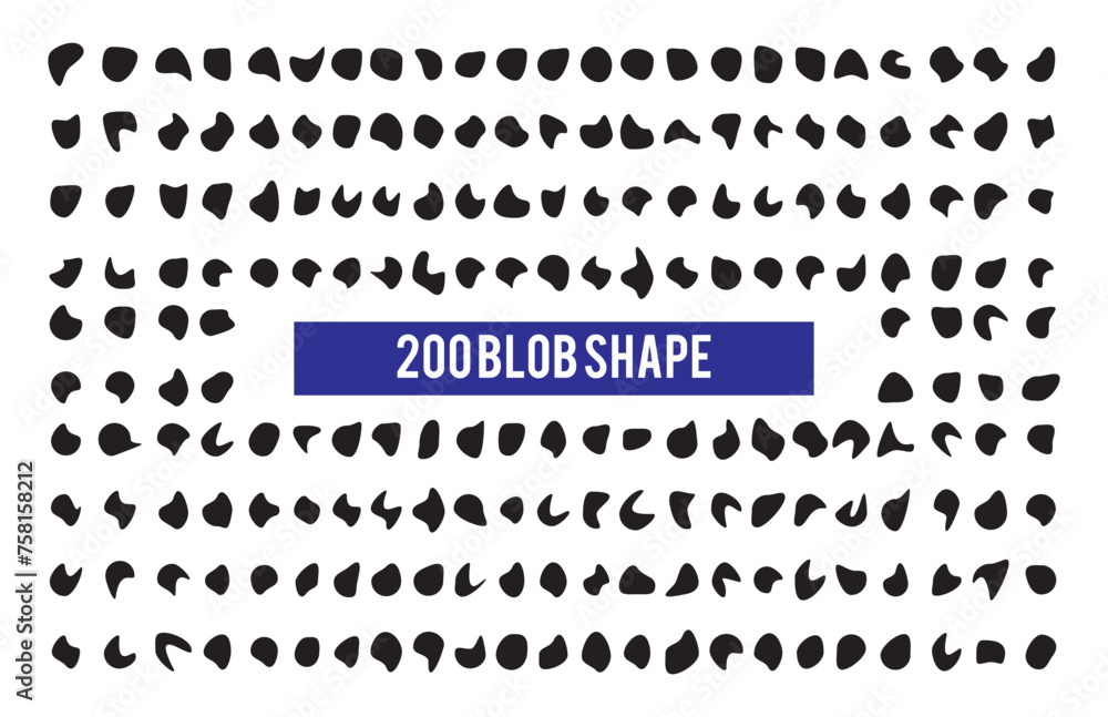 Poster blob shape organic, vector illustration set. collection from abstract forms for design and paint. li
