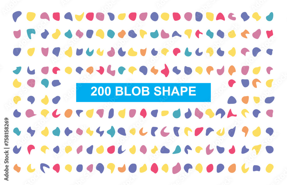 Poster blob shape organic, vector illustration set. collection from abstract forms for design and paint. li