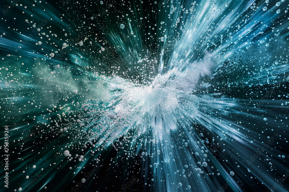 Poster the image conjures a vivid abstraction of celestial realms, where the interplay of light, space, and