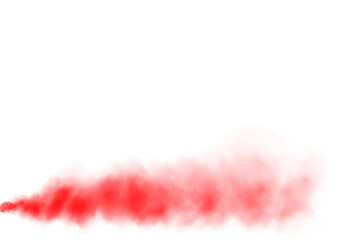 Red smog clouds on floor. Fog or smoke. Isolated transparent special effect. Morning fog over land or water surface. Magic haze. PNG.
