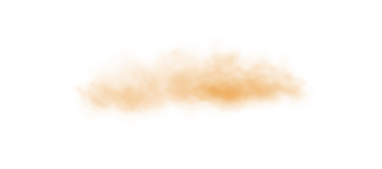 Yellow smog clouds on floor. Fog or smoke. Isolated transparent special effect. Morning fog over land or water surface. Magic haze. PNG.
