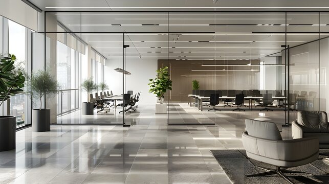 Modern Office Space with Inviting Atmosphere and Ample Natural Light