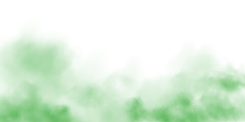 Green smog clouds on floor. Fog or smoke. Isolated transparent special effect. Morning fog over...