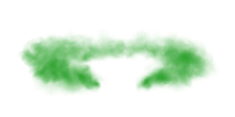 Green smog clouds on floor. Fog or smoke. Isolated transparent special effect. Morning fog over land or water surface. Magic haze. PNG.
