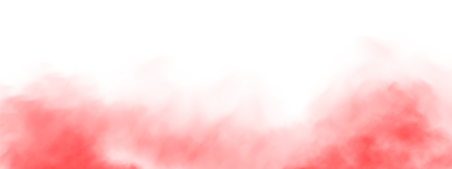 Red smog clouds on floor. Fog or smoke. Isolated transparent special effect. Morning fog over land or water surface. Magic haze. PNG.
