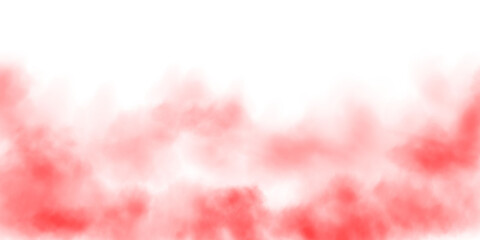 Red smog clouds on floor. Fog or smoke. Isolated transparent special effect. Morning fog over land or water surface. Magic haze. PNG.